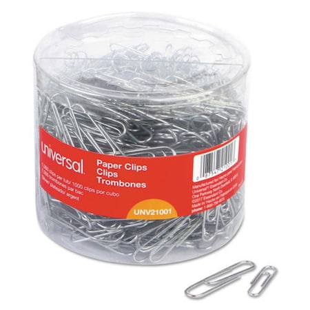 Coolcrafts UNV Plastic-Coated Paper Clips, Silver, 1000PK CO3762307